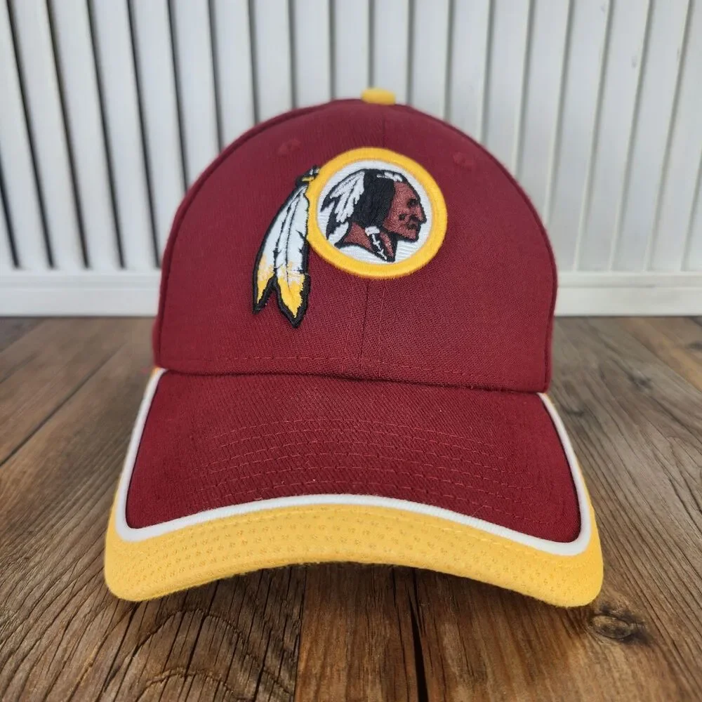 Washington Redskins New Era 39thirty Fitted S/M Hat Cap Burgundy Gold NFL Sports